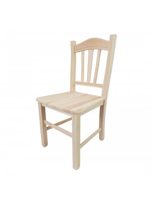 Vista diagonale di una sedia legno paesana Silvana artigianale colore Grezzo Totò Piccinni