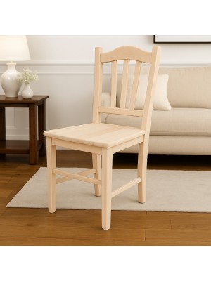 Vista ambientata di una sedia legno paesana Silvana artigianale colore Grezzo Totò Piccinni