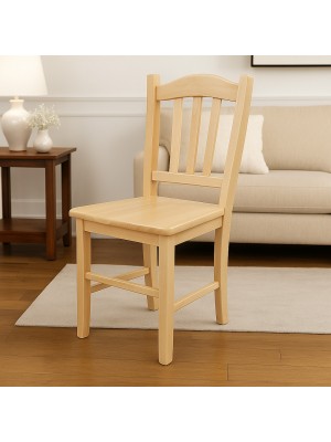 Vista ambientata di una sedia legno paesana Silvana artigianale colore Naturale Totò Piccinni