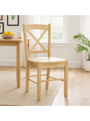 Vista ambientata Sedia in Kit in Legno colore Rovere Naturale modello Creta Totò Piccinni