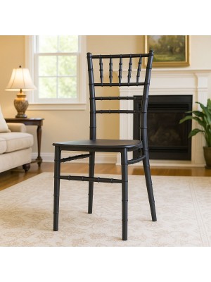 Vista ambientata Sedia in polipropilene per esterno colore Nero per eventi modello Chiavarina Duos Totò Piccinni