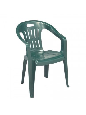 sedia in resina con braccioli colore Verde design impilabile modello Piona Totò Piccinni