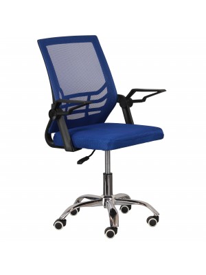 Sedia Ufficio ASTRA Schienale Alto, Girevole 360°, Braccioli Basculanti, Altezza Regolabile, Ergonomica (Blu)