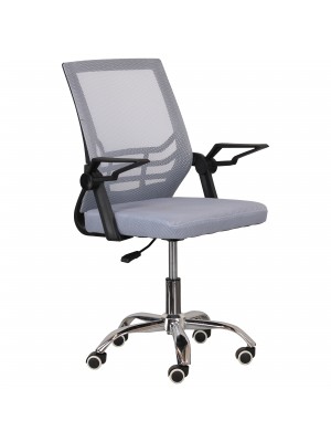 Sedia Ufficio ASTRA Schienale Alto, Girevole 360°, Braccioli Basculanti, Altezza Regolabile, Ergonomica (Grigio)