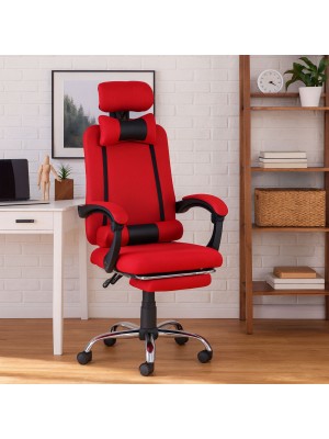 Vista ambientata Sedia ufficio colore Rosso girevole ergonomica e reclinabile modello Beta Totò Piccinni