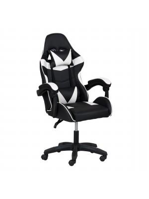 Sedia gaming in Similpelle colore Bianco girevole reclinabile ed ergonomica modello Gaming Totò Piccini