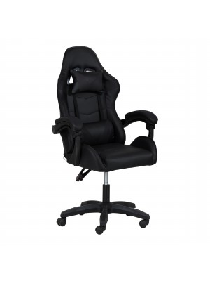 Sedia gaming in Similpelle colore Nera girevole reclinabile ed ergonomica modello Gaming Totò Piccini