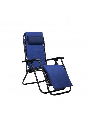 Sedia Sdraio Gravity con cuscino e poggia piedi (Blu, con Materassino)