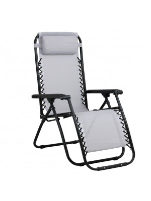 sedia sdraio gravity con cuscino e poggiapiedi grigio chiaro