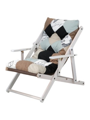 poltrona sedia sdraio harmony relax in legno pieghevole con 3 posizioni patchwork elegant