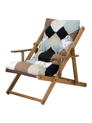 poltrona sedia sdraio harmony relax in legno pieghevole con 3 posizioni Patchwork elegant