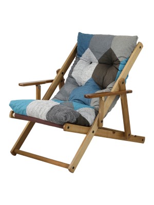 poltrona sedia sdraio harmony relax in legno pieghevole con 3 posizioni patchwork Moon