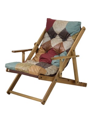 poltrona sedia sdraio harmony relax in legno pieghevole con 3 posizioni Patchwork Touch