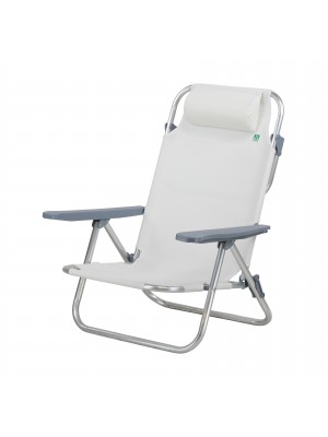 sedia da spiaggia in alluminio con colore tessuto Bianco- Avana Totò Piccinni