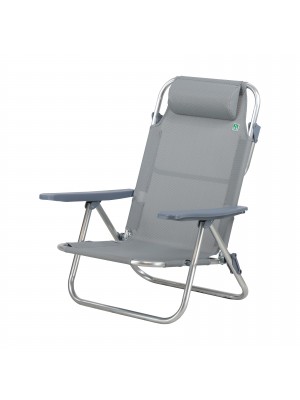 sedia da spiaggia in alluminio con colore tessuto Grigio Chiaro- Avana Totò Piccinni