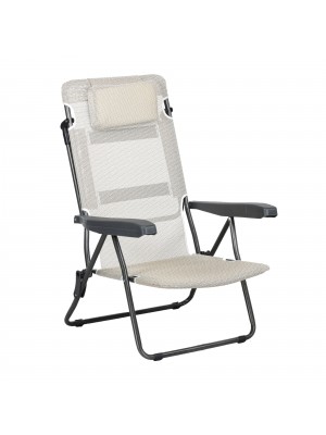 Sdraio colore Beige Melange con braccioli e cuscino in Textilene modello Marina Totò Piccinni