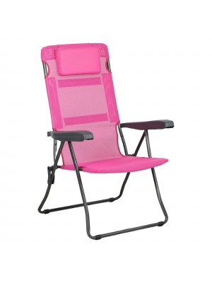 Sdraio colore Fucsia con braccioli e cuscino in Textilene modello Lipbul Totò Piccinni
