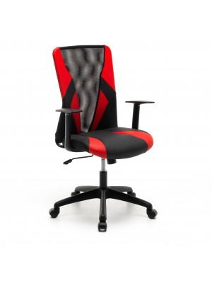 Sedia ufficio ergonomica colore Rosso girevole con altezza regolabile modello Team Totò Piccinni