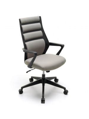 Sedia ufficio ergonomica colore Grigio girevole con altezza regolabile modello Stripe Totò Piccinni