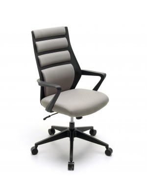 Sedia Ufficio STRIPE Girevole 360° altezza regolabile e basculante ergonomica (Grigio)