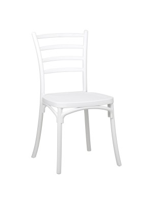 Sedia in Polipropilene colore Bianco design impilabile modello Borgo Totò Piccinni