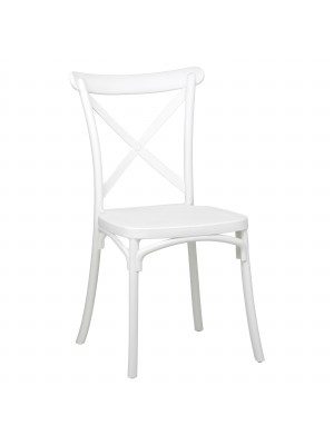 Sedia in Polipropilene colore Bianco design impilabile modello Cross Totò Piccinni