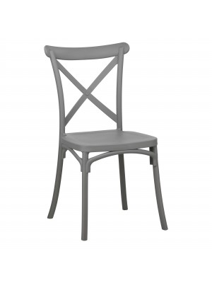Sedia in Polipropilene colore Grigio design impilabile modello Cross Totò Piccinni