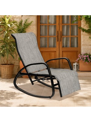 Vista ambientata Sedia poltrona dondolo con schienale regolabile colore Grigio senza cuscino modello Galaxy Totò Piccinni