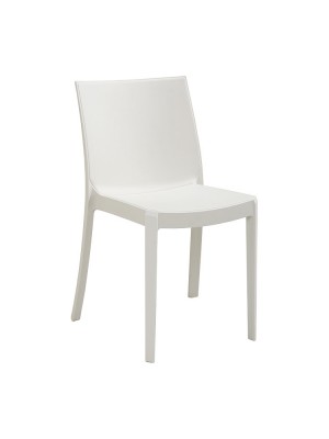 Sedia in Polipropilene colore Bianco design impilabile made in italy modello Perla Totò Piccinni