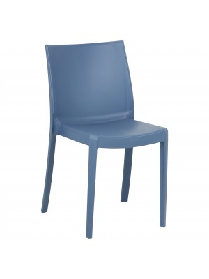 Sedia in Polipropilene colore Blu design impilabile made in italy modello Perla Totò Piccinni