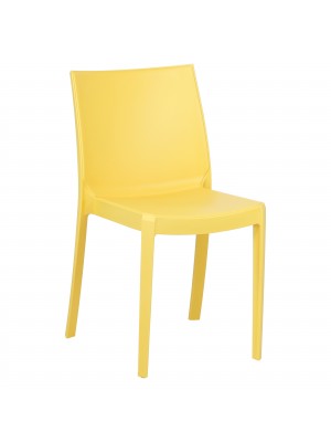 Sedia in Polipropilene colore Giallo Senape design impilabile made in italy modello Perla Totò Piccinni