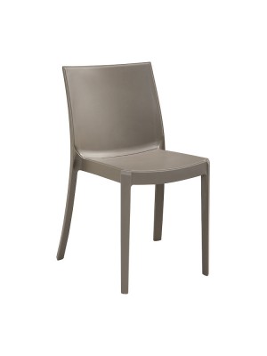 Sedia in Polipropilene colore Tortora design impilabile made in italy modello Perla Totò Piccinni