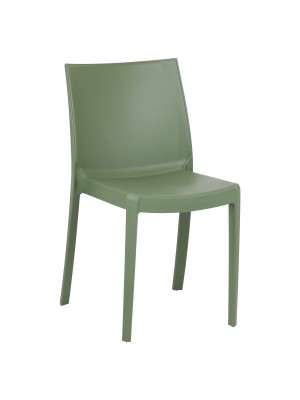 Sedia PERLA in polipropilene design impilabile per esterno Made in Italy (Verde)