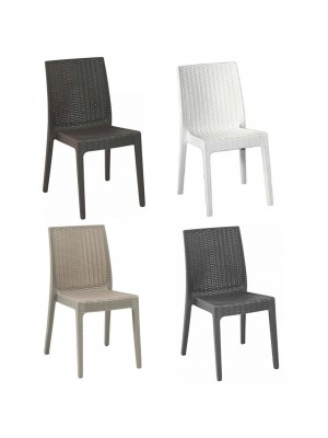 sedie selene senza braccioli in resina simil rattan design impilabile