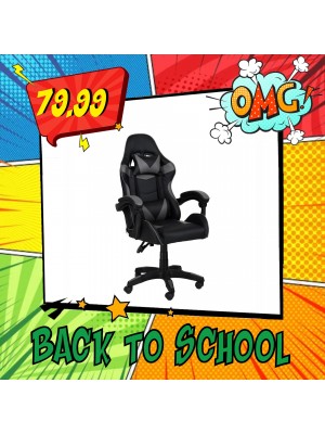 Sedia GAMING Ergonomica Reclinabile Girevole con cuscini in similpelle (Grigio)