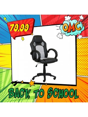 Sedia Ufficio OFFICE Girevole altezza regolabile e basculante poltrona per computer gaming (Grigio)