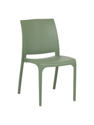 Sedia in Polipropilene per esterno colore Verde design impilabile per esterno modello Volga Totò Piccinni