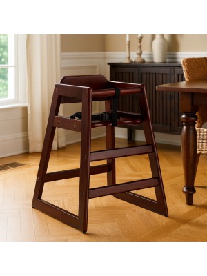 Vista ambientata Seggiolone per bambini in legno colore Mogano design impilabile Totò piccinni