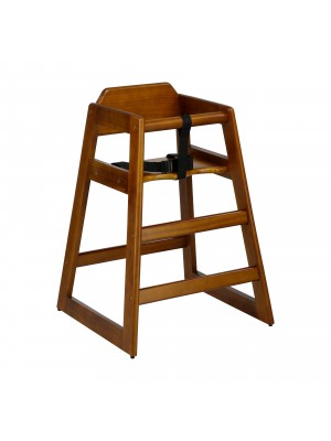 Vista diagonale Seggiolone per bambini in legno colore Noce design impilabile Totò piccinni