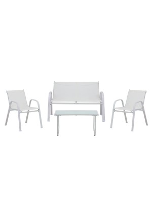 Salotto da giardino in metallo colore Bianco modello Marsiglia Totò Piccinni