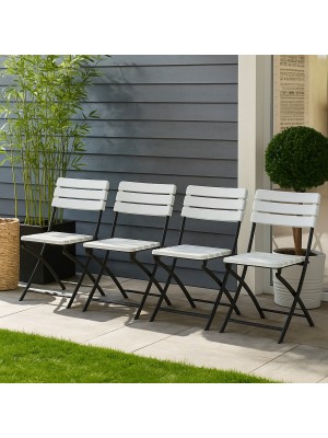 Vista ambientata Sedia da giardino pieghevole colore Bianco struttura in metallo modello Panama Totò Piccinni