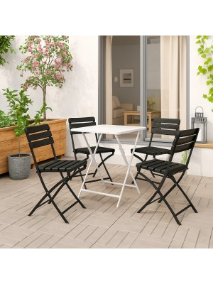 Vista ambientata Sedia da giardino pieghevole colore Nero struttura in metallo modello Panama Totò Piccinni