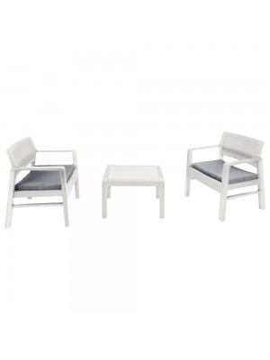 Set da giardino in Polipropilene colore Bianco con cuscini modello Kraka Totò Piccinni