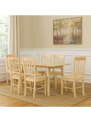 set tavolo in legno allungabile ester 120/160 con 6 sedie in legno silvia rovere naturale