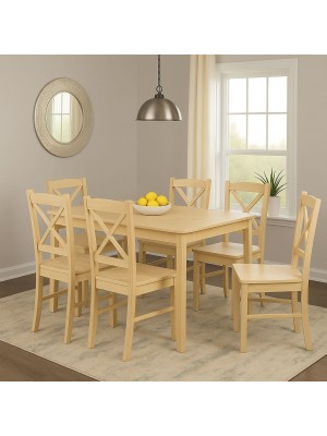 set tavolo in legno teo 110 e 6 sedie creta rovere naturale