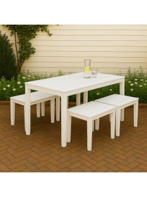 set da giardino in polipropilene 4 sgabelli e 1 tavolo