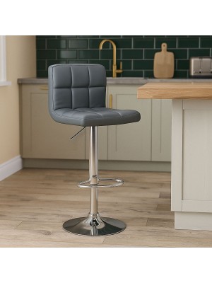 Vista ambientata sgabello colorado bar con schienale girevole 360 gradi regolabile in altezza grigio