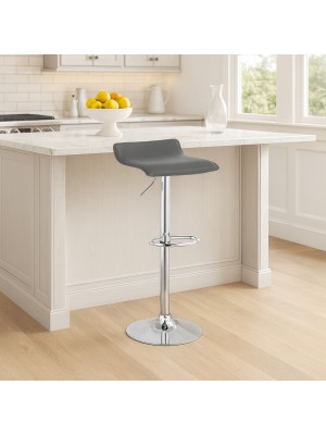 Vista ambientata sgabello bar nevada girevole 360 regolabile in altezza grigio Totò Piccinni