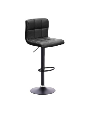 Sgabello Bar con schienale COLORADO girevole 360° regolabile in altezza (Total Black)