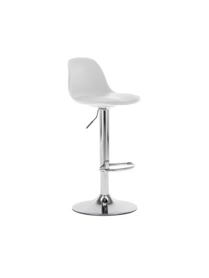 Sgabello Bar FLORIDA girevole 360° regolabile in altezza (Bianco)
